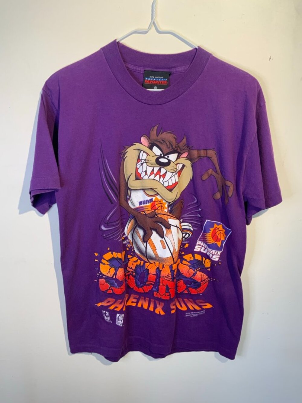 Vintage 1993 Phoenix Suns Taz Tasmanian Devil Tee Single Stitch Size M NBA